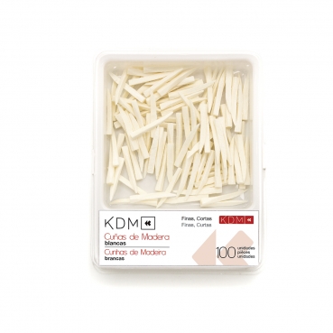 CUÑAS KDM madera cortas delgadas blancas 100ud