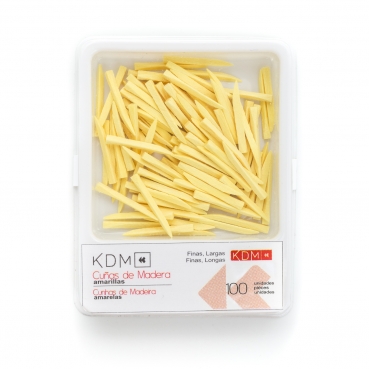 CUÑAS KDM madera finas y largas amarillas 100ud