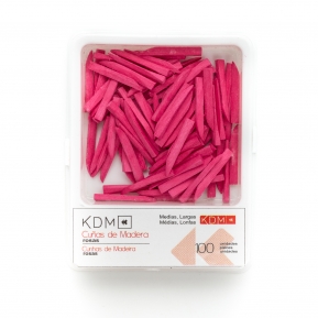 CUÑAS KDM madera largas medianas rosas 100ud