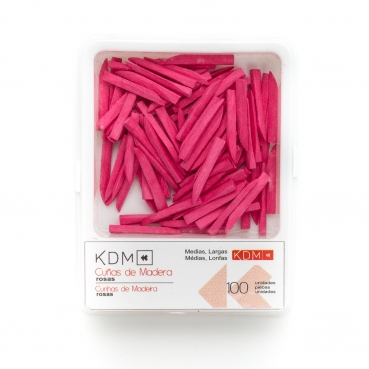 CUÑAS KDM madera largas medianas rosas 100ud