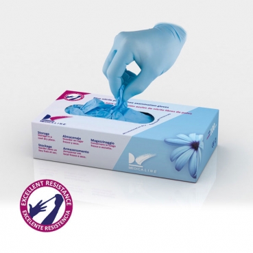 GUANTES NITRILO AZULES X-PEQ. MEDICALINE