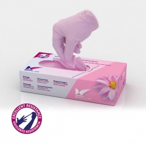 GUANTES NITRILO ROSA GRANDE MEDICALINE
