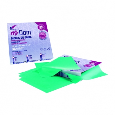 M-DAM DIQUE GOMA GRUESO VERDE 36u.