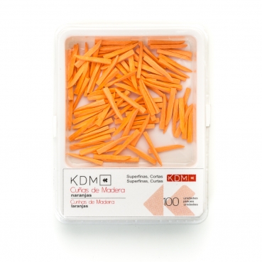 CUÑAS KDM CORTAS X-DELGADA NARANJA 100u