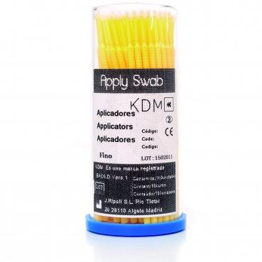 APPLY SWAB KDM bastoncillos largo fino amarillos 100 ud