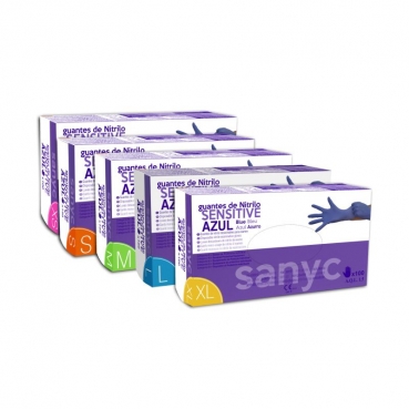 GUANTES NITRILO SENSITIVE SANYC MEDIANO 100u.