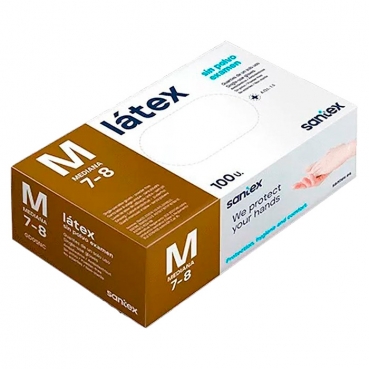 GUANTES LATEX S/POLVO SANTEX EXTRA-PEQ.100u.