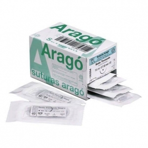 SEDA NEGRA 2/0 C-12 20mm ARAGO 12u.