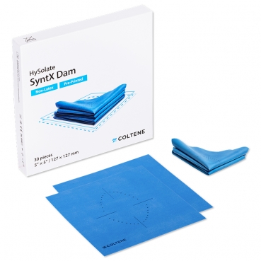 HYSOLATE SYNTX DIQUE DE GOMA PREMARCADO SIN LATEX  152 x 152 mm 30ud