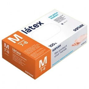 GUANTES LATEX SANTEX C/POLVO MED. 100u.